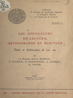 cover image of Les difficultés en lecture, orthographe et écriture
